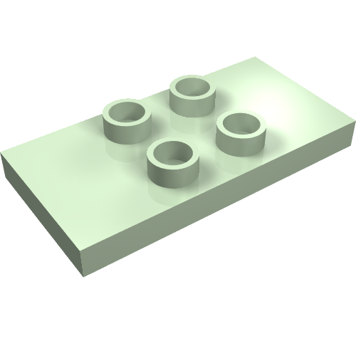 Lego Duplo Plate 2 x 4 x 1/3 with 4 Center Studs [Thin] / Light Green