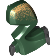 Lego Creature Body Part, Dragon Leg, Right with Black Claws and Metallic Gold Hip Print