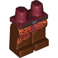 Lego Hips and Reddish Brown Legs with SW Belt and Skirt Print / Dark Red