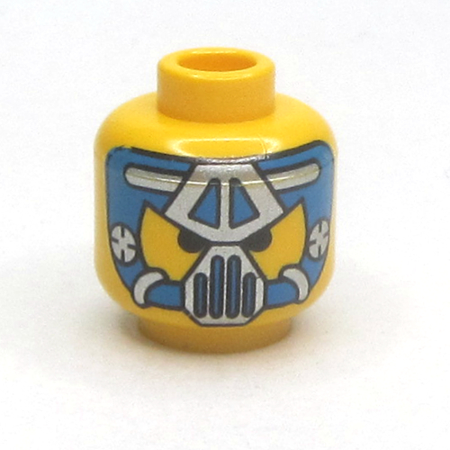 Lego Minifig Head Hydronaut, Blue and Silver Mask Type 2 Print / Yellow