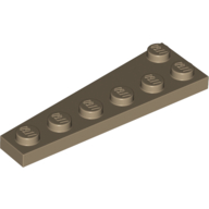 Lego Wedge Plate 6 x 2 Right / Dark Tan