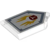 Tile Special 2 x 3 Pentagonal with Nexo Power Shield Print - Take Off / Trans-Clear