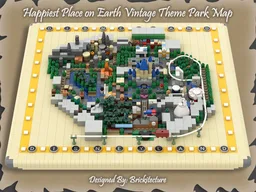 Happiest Place on Earth Vintage Theme Park Map