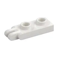 Hinge Plate 1 x 2 with 2 Fingers and Hollow Studs / White