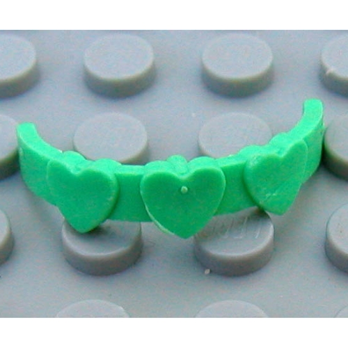 Lego Belville, Equipment, Hair Band with Hearts / Medium Green