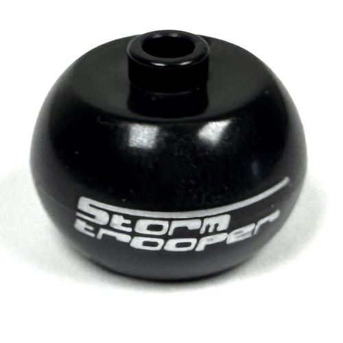 Lego Pen Bead, Round Orb with 'Stormtrooper' Print / Black