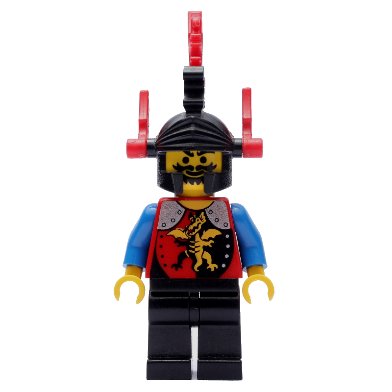 Lego Knight (Dragon Knights) - Black Legs, Black Hips, Red Plumes
