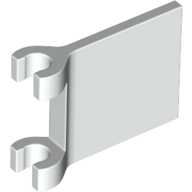 Lego Flag 2 x 2 Square, Flared Clip Edge [Thick Clips] / White