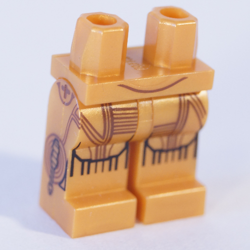 Lego Hips and Pearl Gold Legs with Droid with Leg Side Print (C-3PO) / Pearl Gold