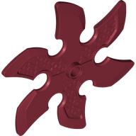 Lego Large Figure Weapon 6 Blade Ninja Star / Shuriken / Dark Red