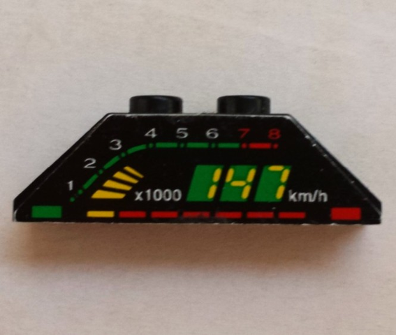 Lego Stickered Assembly 4 x 1 x 1 with Speed Display Pattern (Sticker) - Set 8880