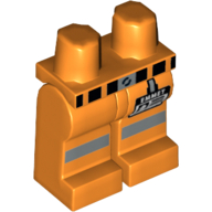 Lego Hips and Orange Legs with Belt, Reflective Stripes and 'EMMET' Name Tag Print / Orange