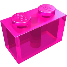 Brick 1 x 2 / Trans-Dark Pink