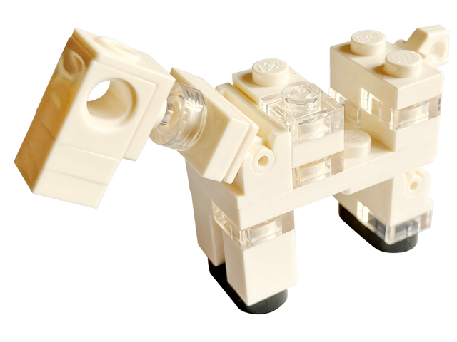Lego Minecraft Horse Skeletal / Skeleton, Trans-Clear Plates - Brick Built