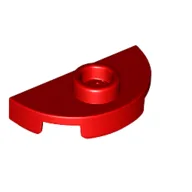 Plate Special Round 1 x 2 Half Circle with Stud (Jumper) / Red