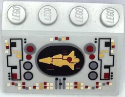 Slope 33 3 x 4 with Control Panel with Gold Spaceship Pattern (Sticker) - Set 8039