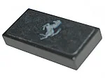 Tile 1 x 2 with Ferrari Logo, Silver Horse, Horizontal Orientation Pattern (Sticker) - Set 8671