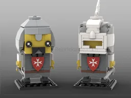 White yellow castle knights brickheadz