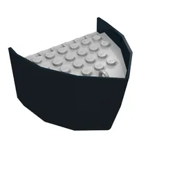 Boat Hull Section, Bow 6 x 8 x 3 1/3 with Light Gray Deck / Black