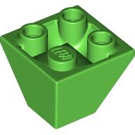 Lego Brick Sloped Inverted 45° 2 x 2 Double Convex / Bright Green
