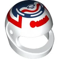 Helmet, Standard with Red/Dark Blue Decorations Print