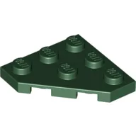 Wedge Plate 3 x 3 Cut Corner / Dark Green