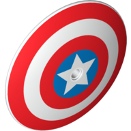 Lego Dish 9 x 9 Inverted with Pin Hole (Radar) and Captain America Star Triple Blast Shield Print