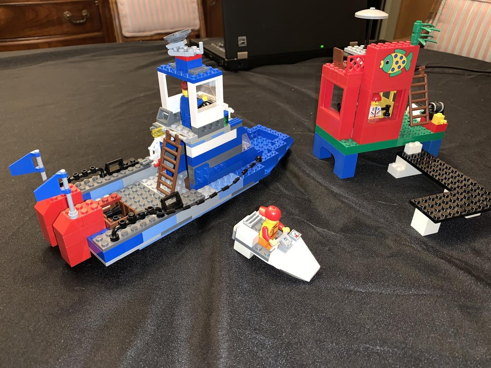 Lego SI Boat #1 with pier shack and jetski