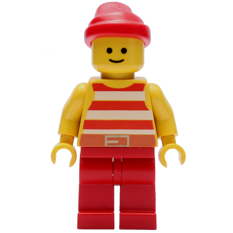 Lego Pirate - Red Stripes, Red Legs, Red Bandana