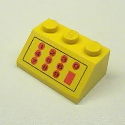 Brick Sloped 45° 2 x 3 with Red and Black Cash Register Print