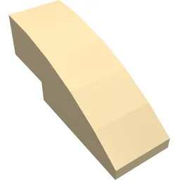 Brick Curved 3 x 1 No Studs / Tan