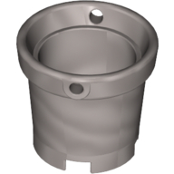 Lego Bucket with Handle Holes and 5 Bottom Holes - Center Bottom Stud Holder / Pearl Light Gray
