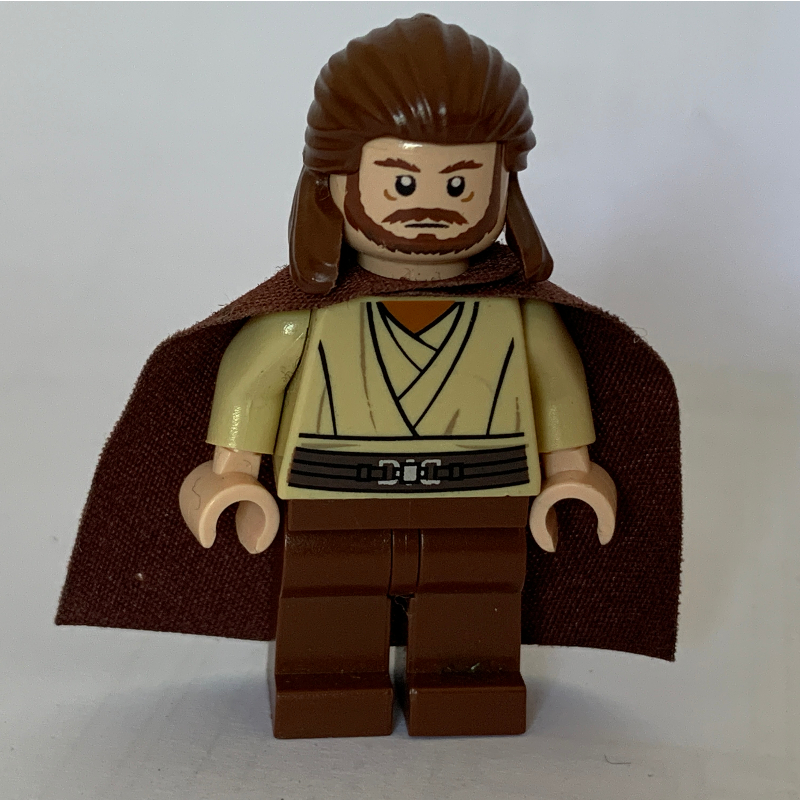 Lego Qui-Gon Jinn, Plain Reddish Brown Legs (3626b Head)