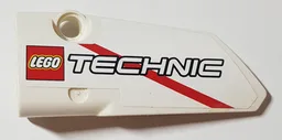 Technic, Panel Fairing # 3 Small Smooth Long, Side A with LEGO TECHNIC Logo and Red Stripe Pattern (Sticker) - Set 42000