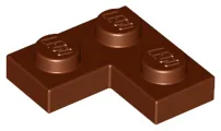 Plate 2 x 2 Corner / Reddish Brown