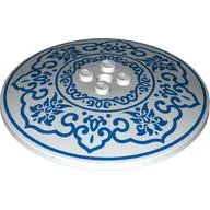 Dish 8 x 8 Inverted [Radar], Solid Studs with Dark Azure Decorations Print