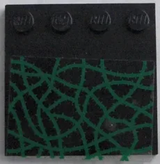 Tile, Modified 4 x 4 with Studs on Edge with Green Vines Pattern (Sticker) - Set 4766