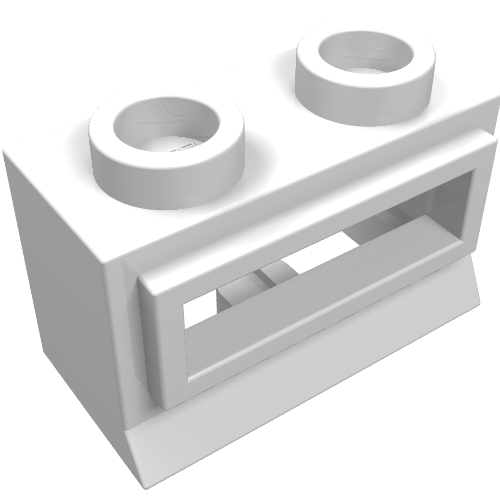 Lego Window 1 x 2 x 1, Short Lip [no Glass] / White