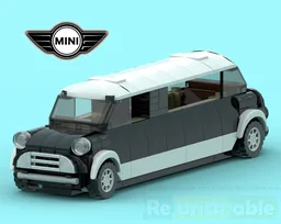Mini Cooper Limousine Black & White V.1 Open