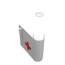 Door 1 x 3 x 4 Right with Window and Red Cross Print, Lower / White