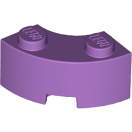 Lego Brick Round Corner 2 x 2 Macaroni with Stud Notch and Reinforced Underside [New Style] / Medium Lavender