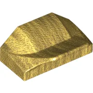 Brick Wedged, Curved 1 x 2 x 2/3 No Studs, Wing End / Pearl Gold