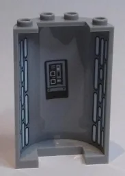 Cylinder Half 2 x 4 x 5 with 1 x 2 Cutout with Vent Slots and Control Panel Pattern on Inside (Stickers) - Set 75190