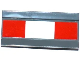Vehicle, Spoiler / Plow Blade 6 x 3 with Hinge with 2 Red Squares and White Rectangle Pattern (Sticker) - Set 60104