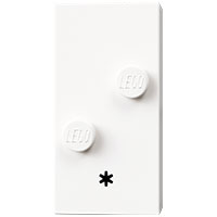 Lego Braille Brick 2 x 4 with 2 Studs ⠔ and '*' print