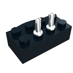 Brick 2 x 4, 12V with Power Pickups for Train Motor and Cross-cut Pins / Black