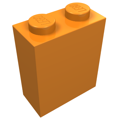 Lego Brick 1 x 2 x 2 with Inside Axle Holder / Orange