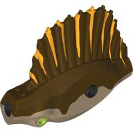 Lego Animal Body Part, Dinosaur, Spinosaurus Body with Dark Tan Belly, Bright Light Orange Markings print / Dark Brown