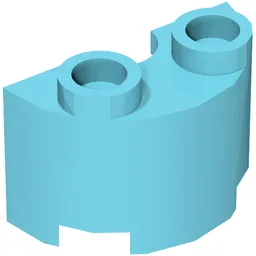 Brick Round, Half 1 x 2 / Medium Azure