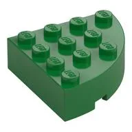 Brick Round Corner 4 x 4 Full Brick / Green